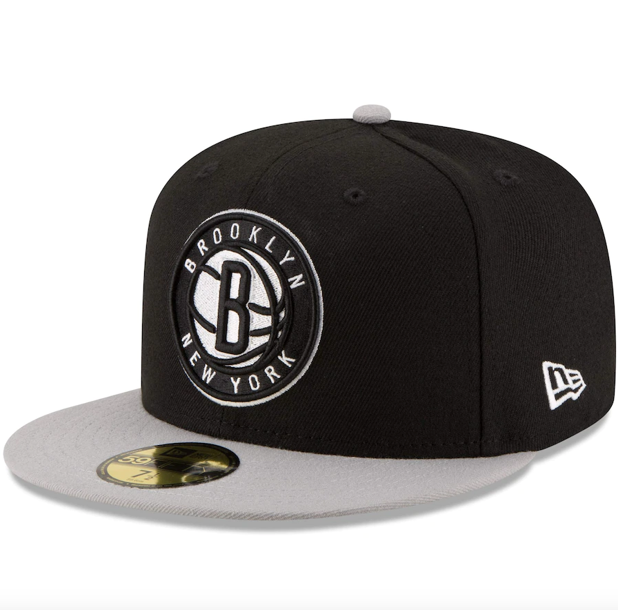 Men's Brooklyn Nets New Era Black/Gray Official Team Color 2Tone 59FIFTY Fitted Hat