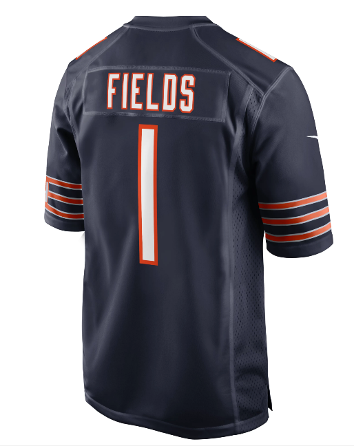 Men's Chicago Bears Justin Fields Nike Navy Replica Game Jersey