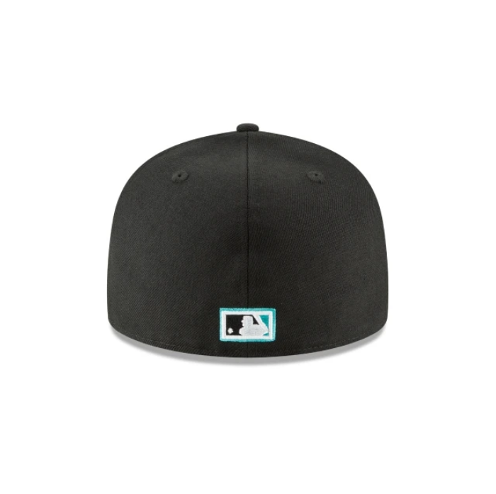 Men's Florida Marlins New Era Black Cooperstown Collection Wool 59FIFTY Fitted Hat