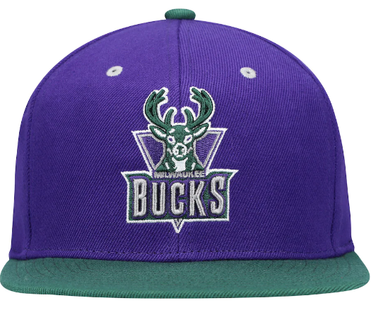 Men's Milwaukee Bucks Mitchell & Ness Hardwood Classics Reload 2.0 Snapback Hat - Green/Purple