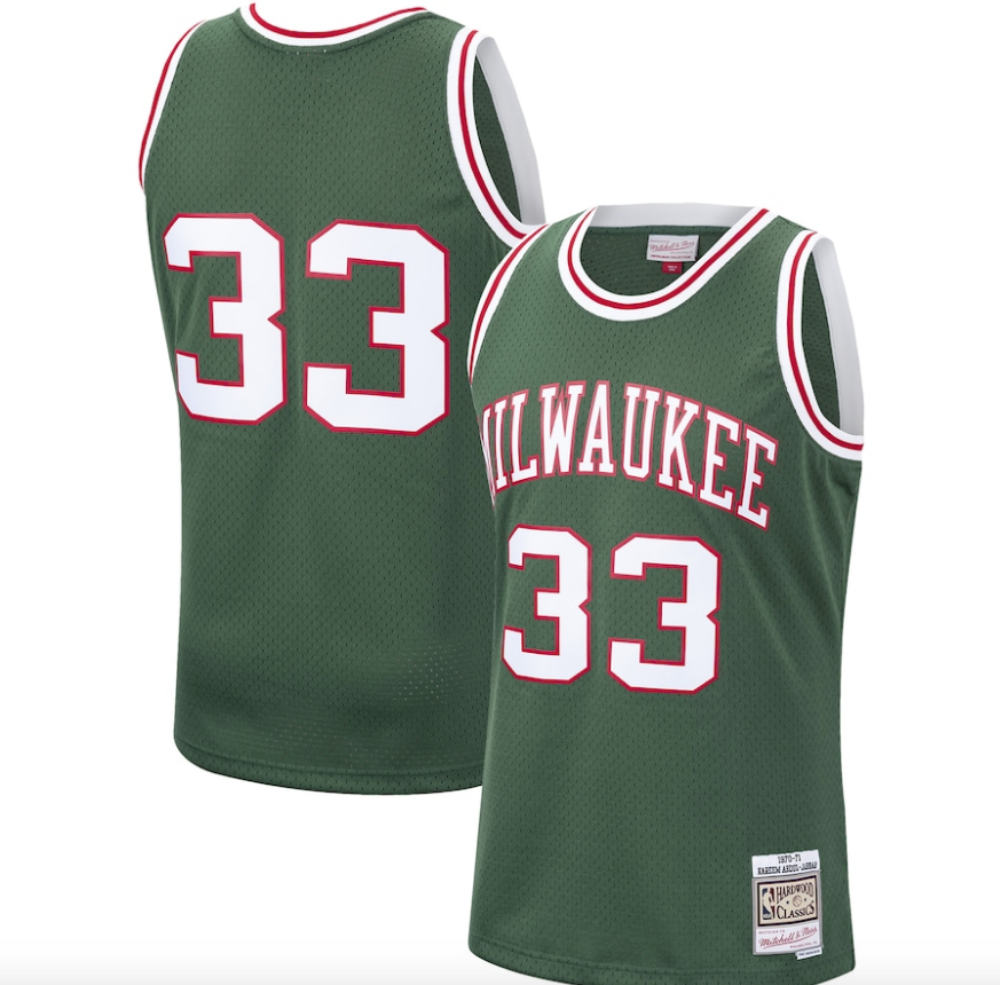 Men's Kareem Abdul-Jabbar Milwaukee Bucks Mitchell & Ness 1970-71 Hardwood Classics Swingman Jersey - Hunter Green