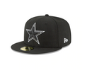 Dallas Cowboys NFL New Era Black and White 59FIFTY Fitted Hat