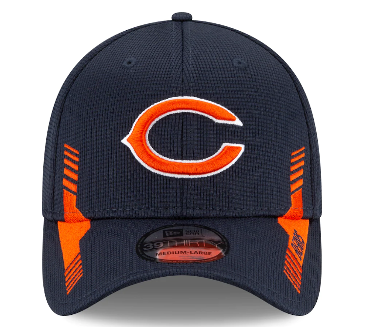 Men's Chicago Bears New Era Navy 2021 NFL Sideline Home C 39THIRTY Flex Hat