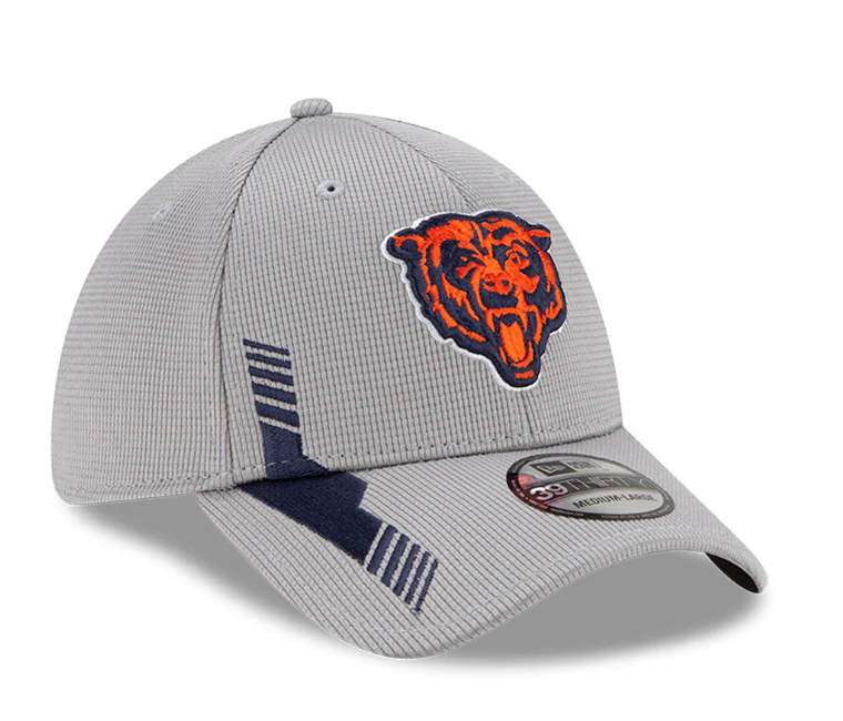 Men's Chicago Bears New Era Gray 2021 NFL Sideline Home 39THIRTY Flex Hat