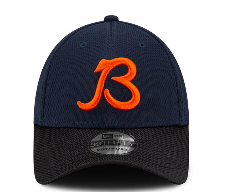 Men's Chicago Bears New Era Navy/Black 2021 NFL Sideline Road 39THIRTY Flex Hat