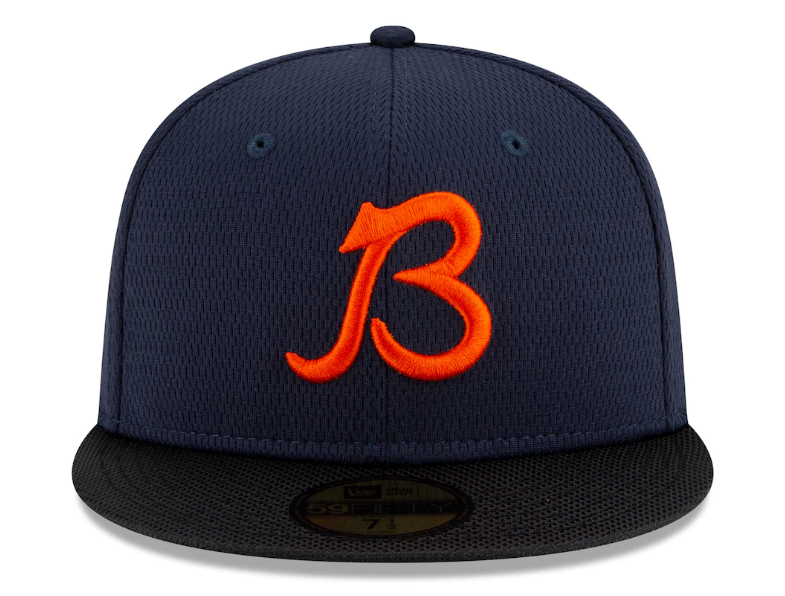 Men's Chicago Bears New Era Navy/Black 2021 NFL Sideline Road 59FIFTY Fitted Hat