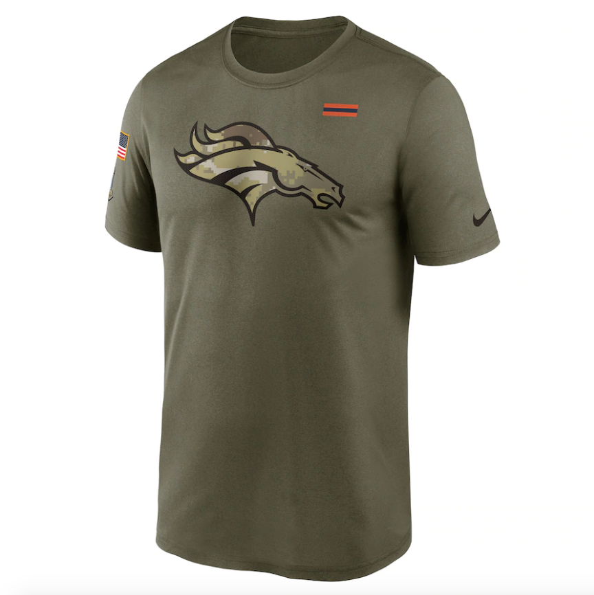 Men's Denver Broncos Nike Olive 2021 Salute To Service Legend Performance T-Shirt