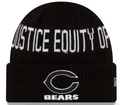 Men's New Era Black Chicago Bears Team Social Justice Cuffed Knit Hat-"C Logo"