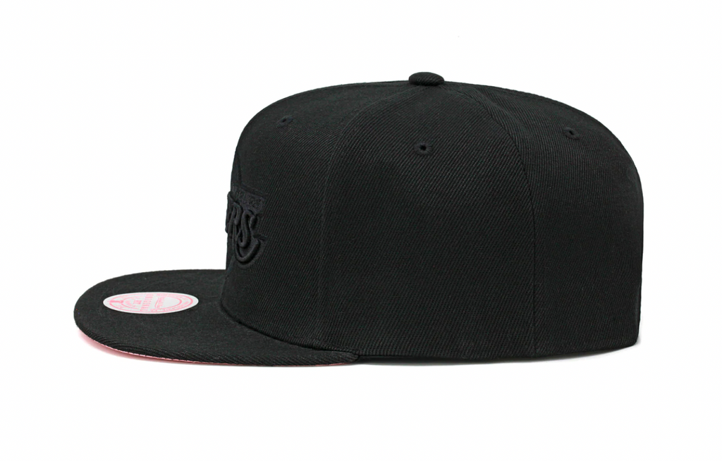 Los Angeles Lakers Mitchell & Ness Tonal Black Pink Moon Snapback Hat