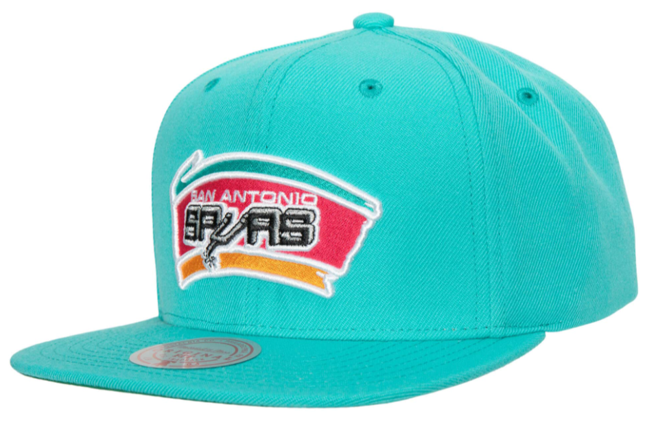 Men's Mitchell & Ness San Antonio Spurs Ground 2.0 Teal Adjustable Snapback Hat
