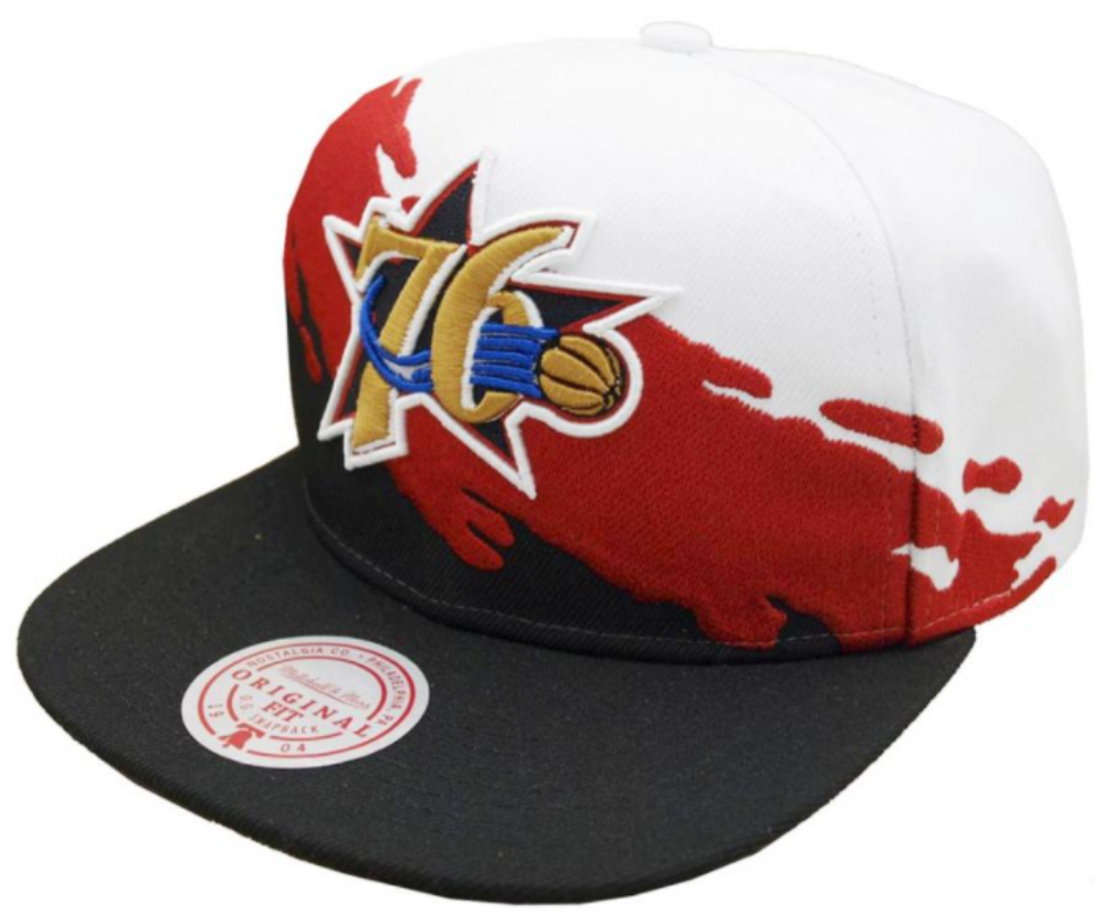 Philadelphia 76ers HWC NBA Paintbrush Mitchell & Ness Snapback Hat