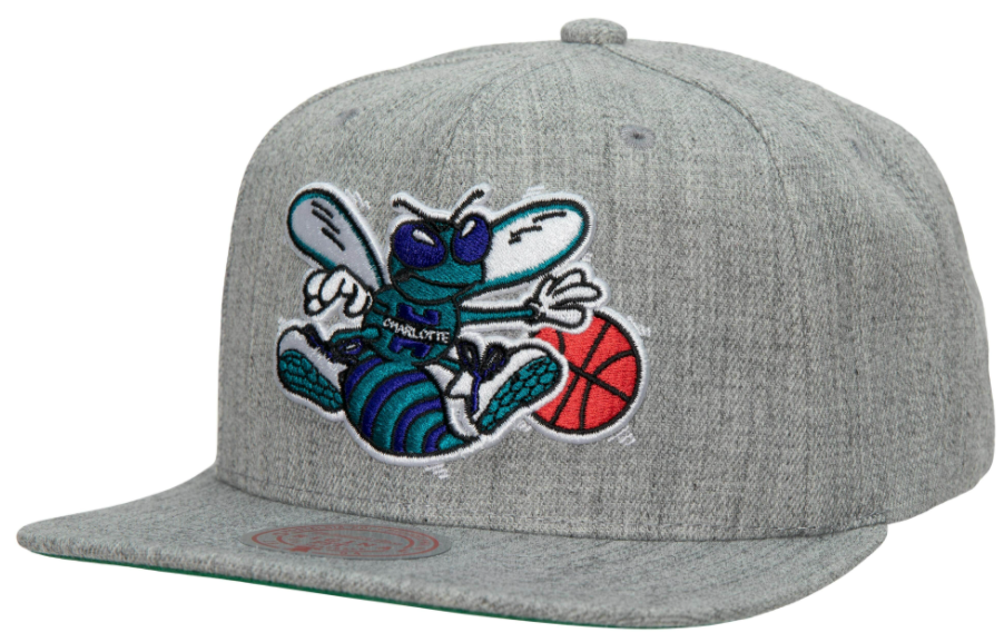 Charlotte Hornets HWC Gray Heathered 2.0 Mitchell & Ness Snapback Hat