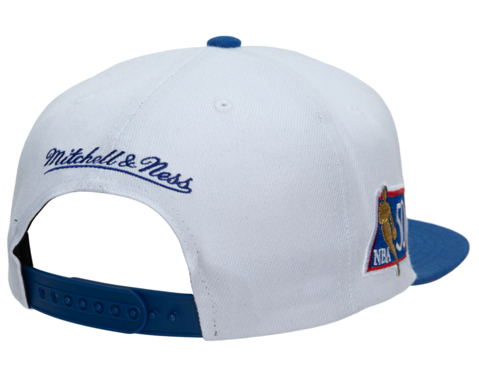 Men's New Jersey Nets Mitchell & Ness 50th Anniversary HWC Blue/White Snapback Hat