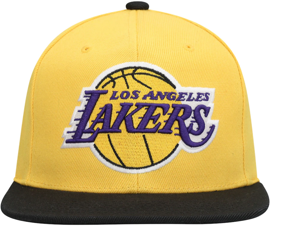 Men's Los Angeles Lakers Mitchell & Ness Gold/Black Hardwood Classics Core Snapback Hat
