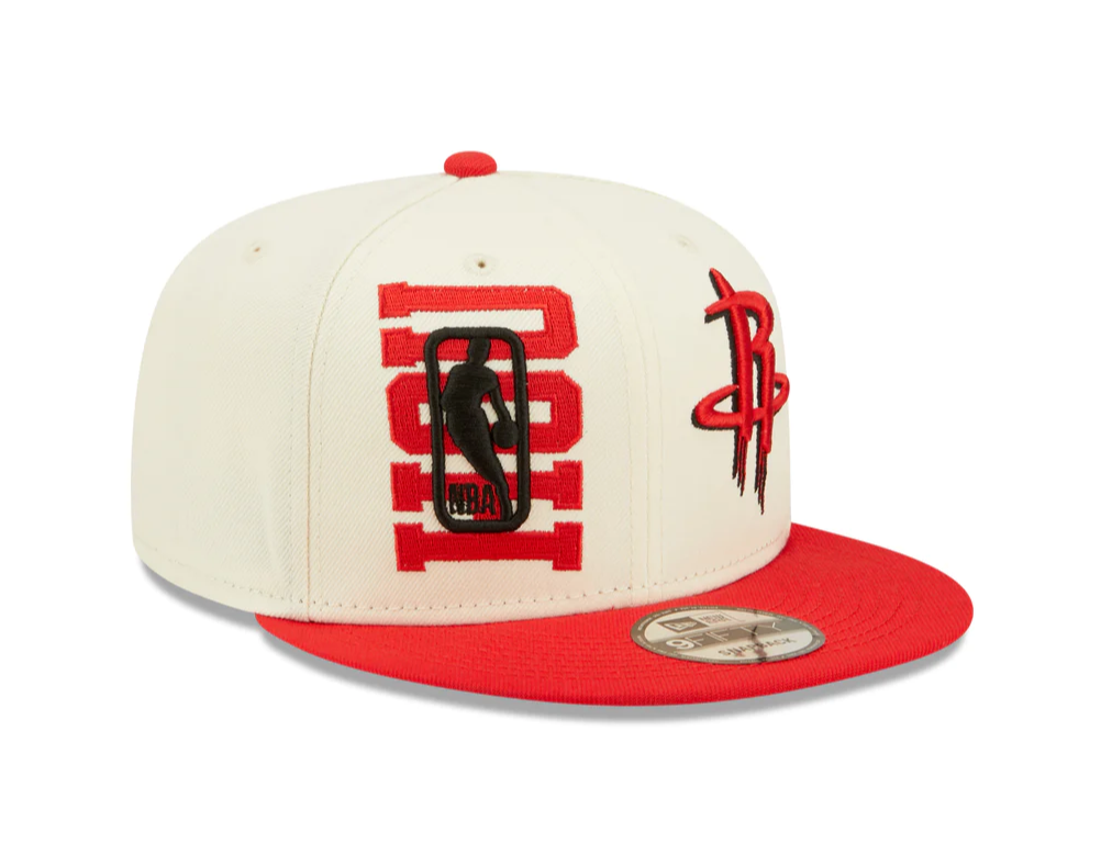 Houston Rockets New Era 2022 NBA Draft 9FIFTY Snapback Adjustable Hat - Cream/Red