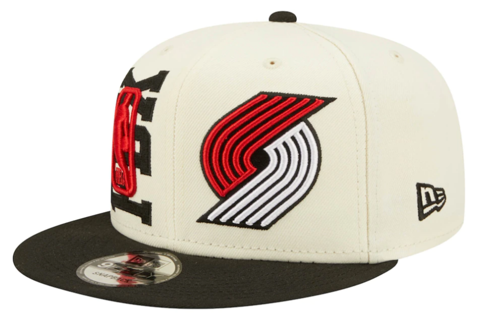 Portland Trail Blazers New Era 2022 NBA Draft 9FIFTY Snapback Adjustable Hat - Cream/Blue