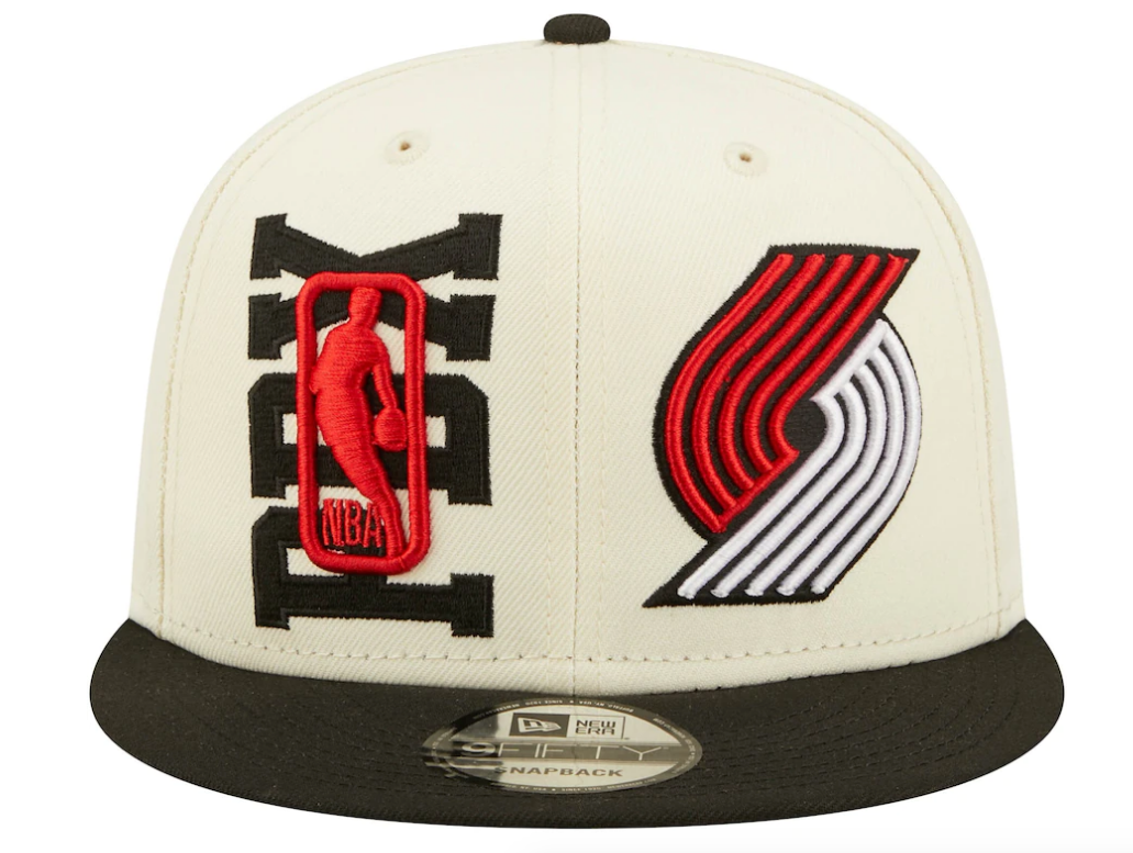 Portland Trail Blazers New Era 2022 NBA Draft 9FIFTY Snapback Adjustable Hat - Cream/Blue