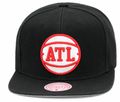 Mens NBA Atlanta Hawks Black Mitchell And Ness Basic Core Snapback Hat