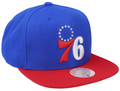 Philadelphia 76ers 2-Tone Blue/Red 2.0 Snapback Hat By Mitchell And Ness