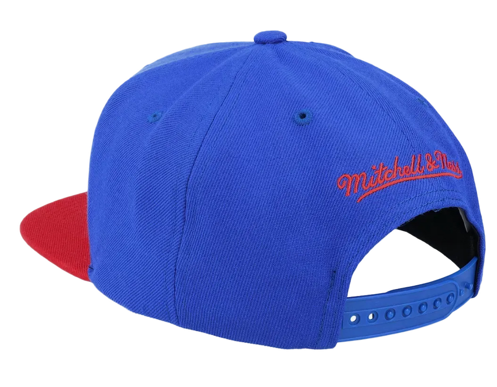 Philadelphia 76ers 2-Tone Blue/Red 2.0 Snapback Hat By Mitchell And Ness
