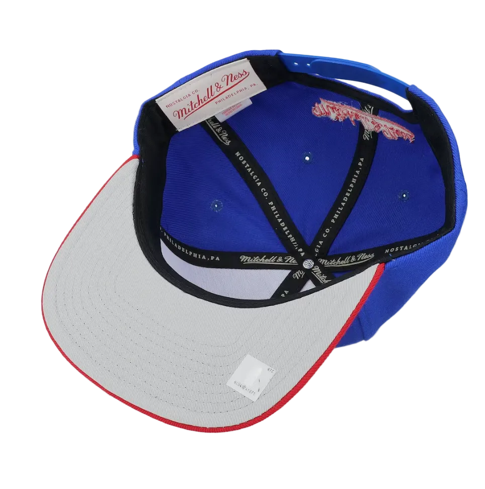 Philadelphia 76ers 2-Tone Blue/Red 2.0 Snapback Hat By Mitchell And Ness