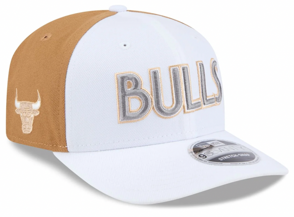 Chicago Bulls New Era 2024 City Edition White/Walnut 9SEVENTY Adjustable Hat