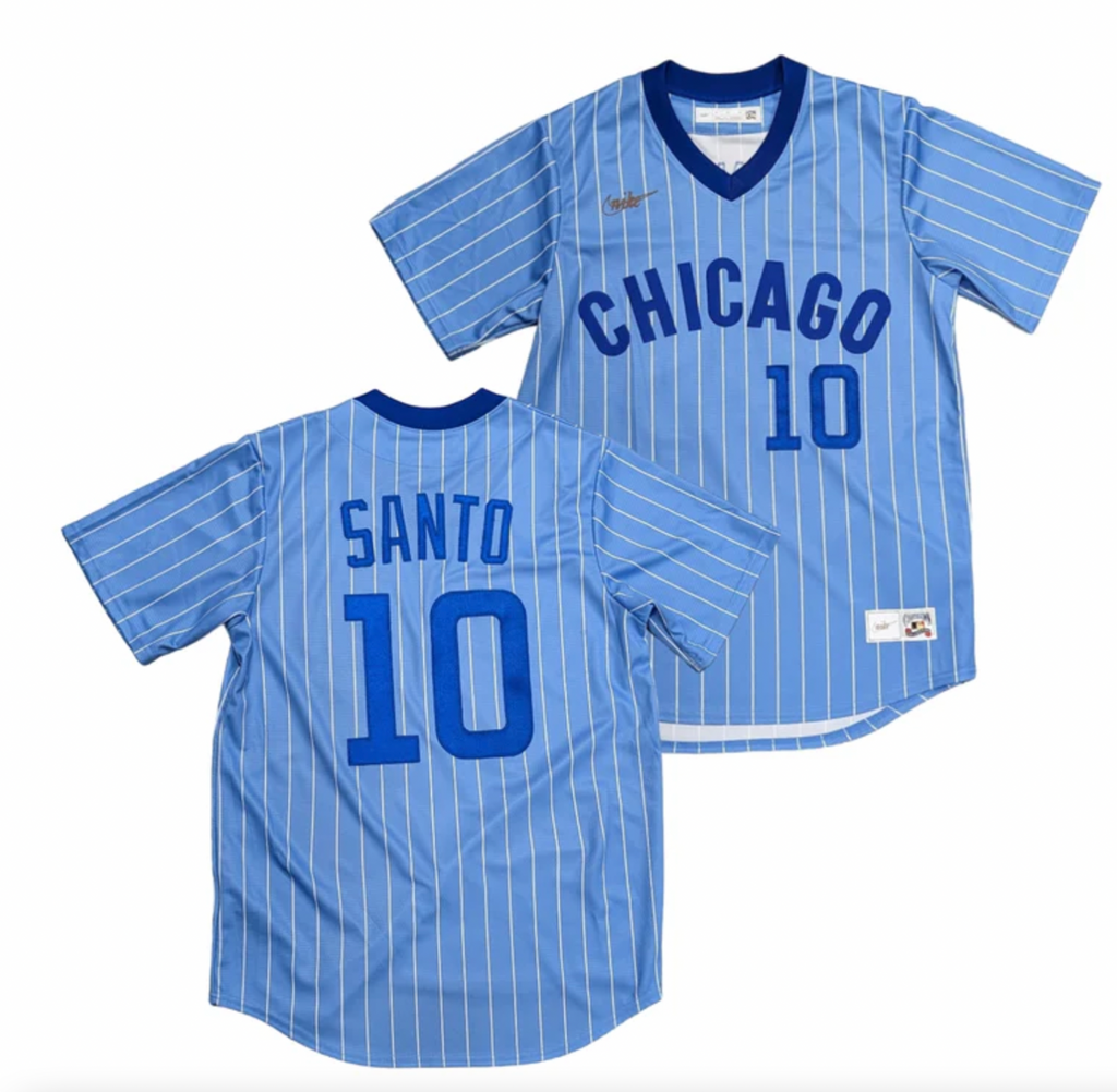 Men's Ron Santo Chicago Cubs Cooperstown Powder Blue NIKE Replica Jersey