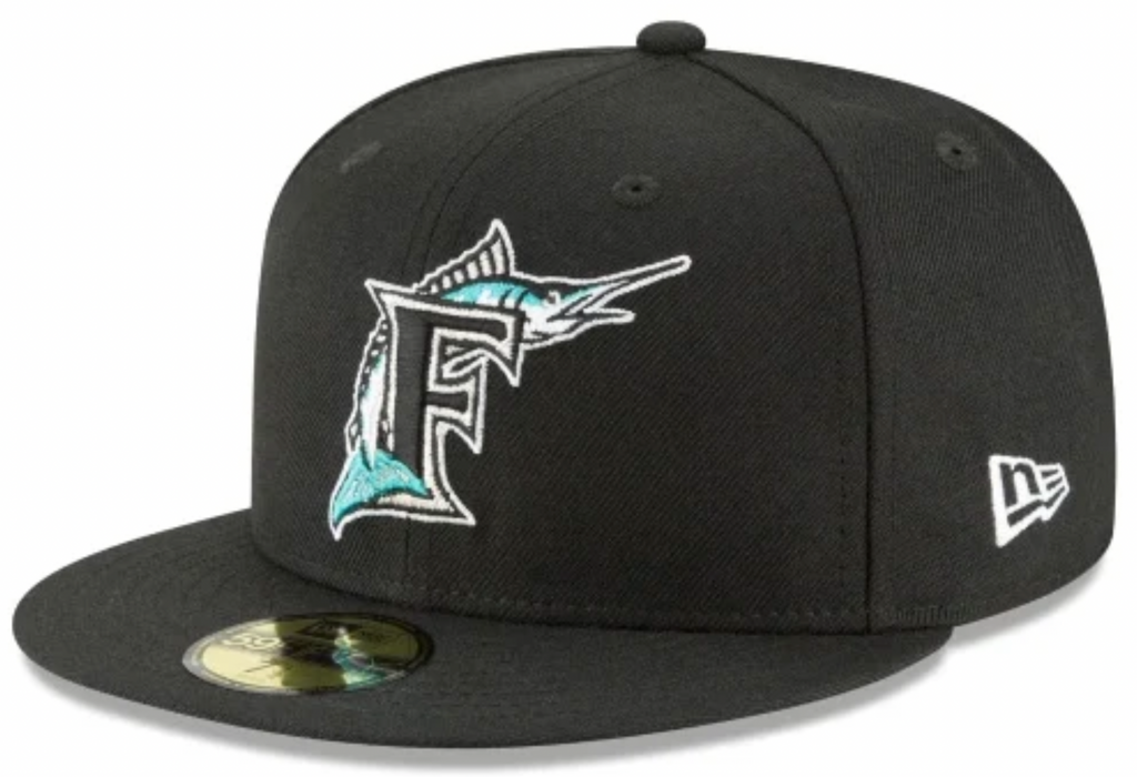 Men's Florida Marlins New Era Black Cooperstown Collection Wool 59FIFTY Fitted Hat