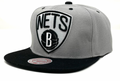 Men's Brooklyn Nets 2 Tone Gray/Black NBA XL Pop Snapback Adjustable Hat