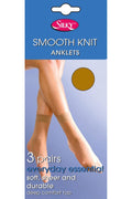 3 Pairs Smooth Knit Anklets