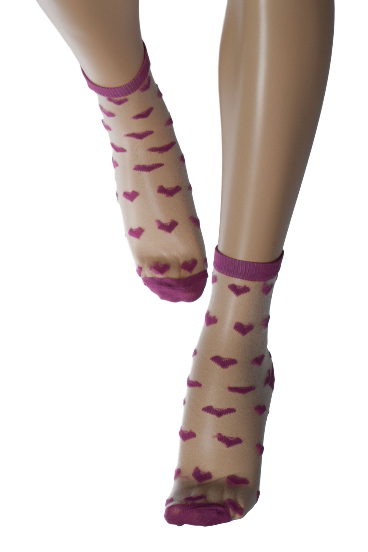 Transparent Sheer Heart Ankle Socks 1711