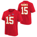 Youth Kansas City Chiefs Patrick Mahomes Nike Red Super Bowl LVII Name & Number T-Shirt