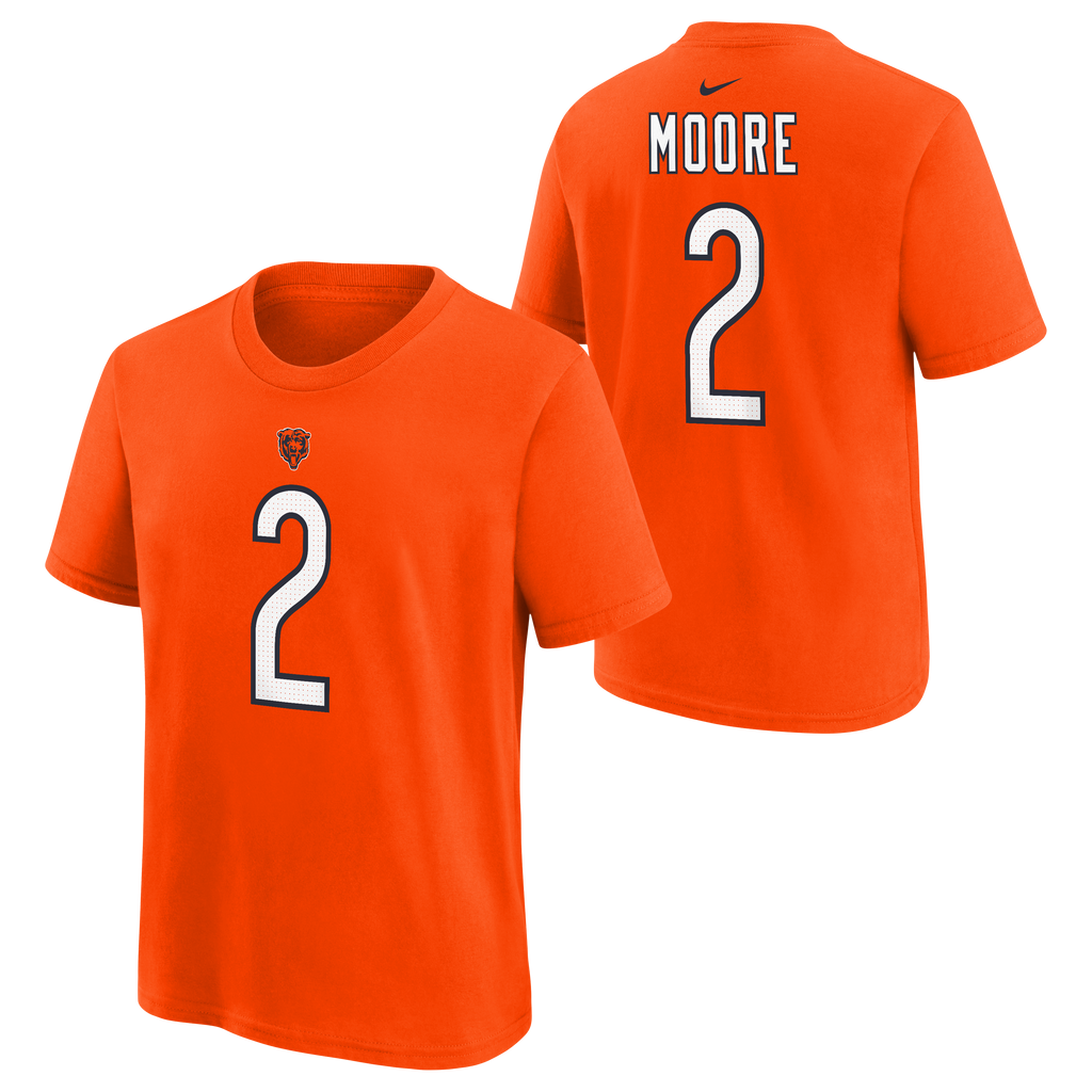Youth DJ Moore Chicago Bears Nike Orange FUSE Name & Number T-Shirt