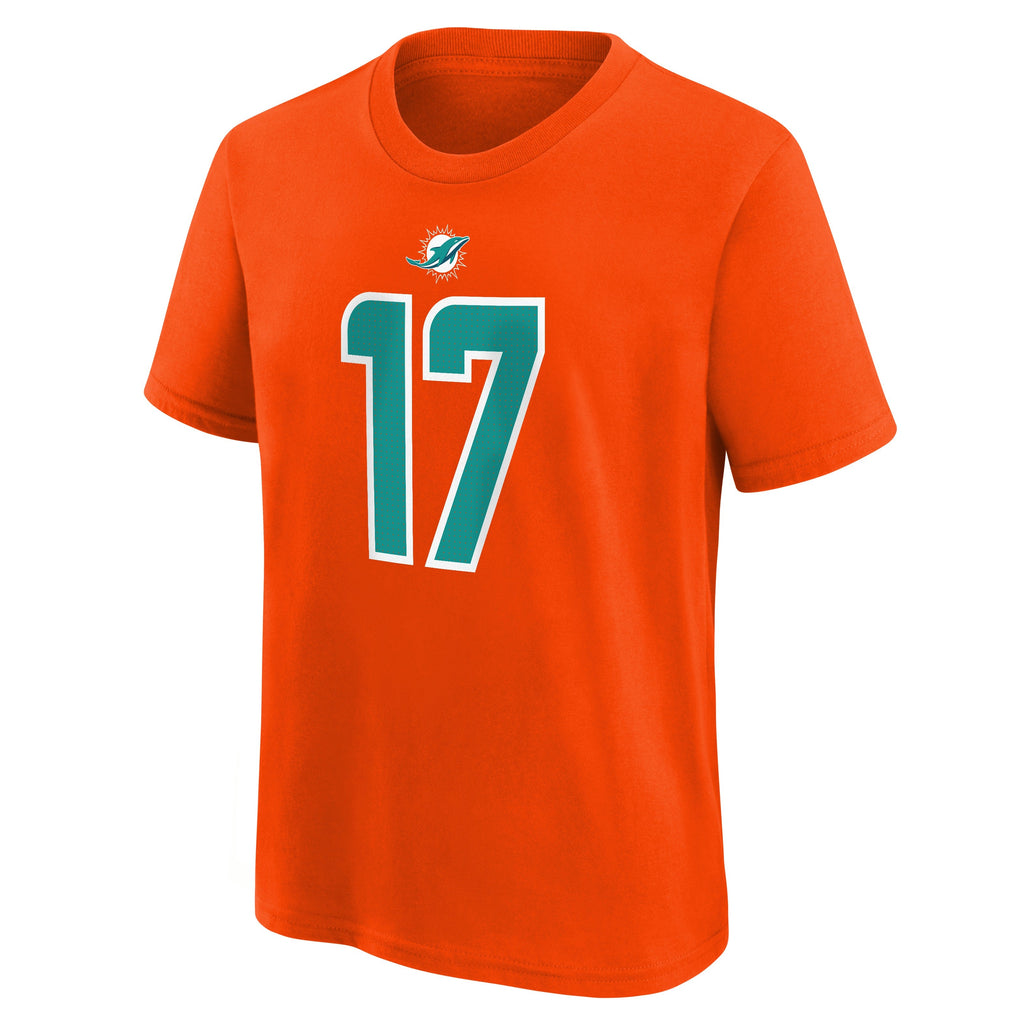 Youth Jaylen Waddle Miami Dolphins Nike Orange FUSE Name & Number T-Shirt