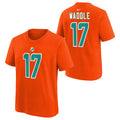 Youth Jaylen Waddle Miami Dolphins Nike Orange FUSE Name & Number T-Shirt