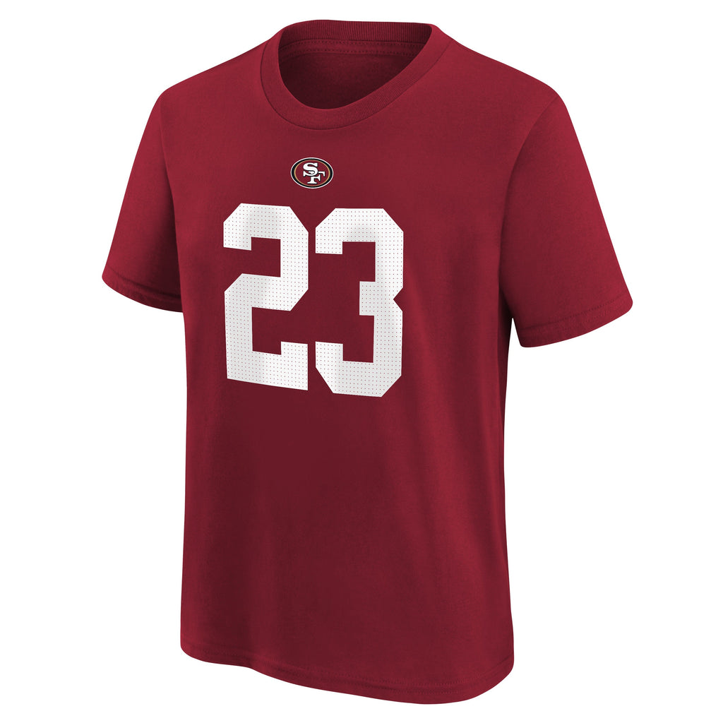 Youth San Francisco 49ers Christian McCaffrey Scarlet Nike Player Name & Number T-Shirt