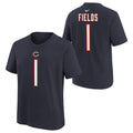 Youth Justin Fields Chicago Bears Nike Navy FUSE Name & Number T-Shirt