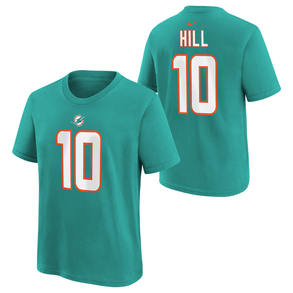 Youth Miami Dolphins Tyreek Hill Nike Aqua Player FUSE Name & Number T-Shirt