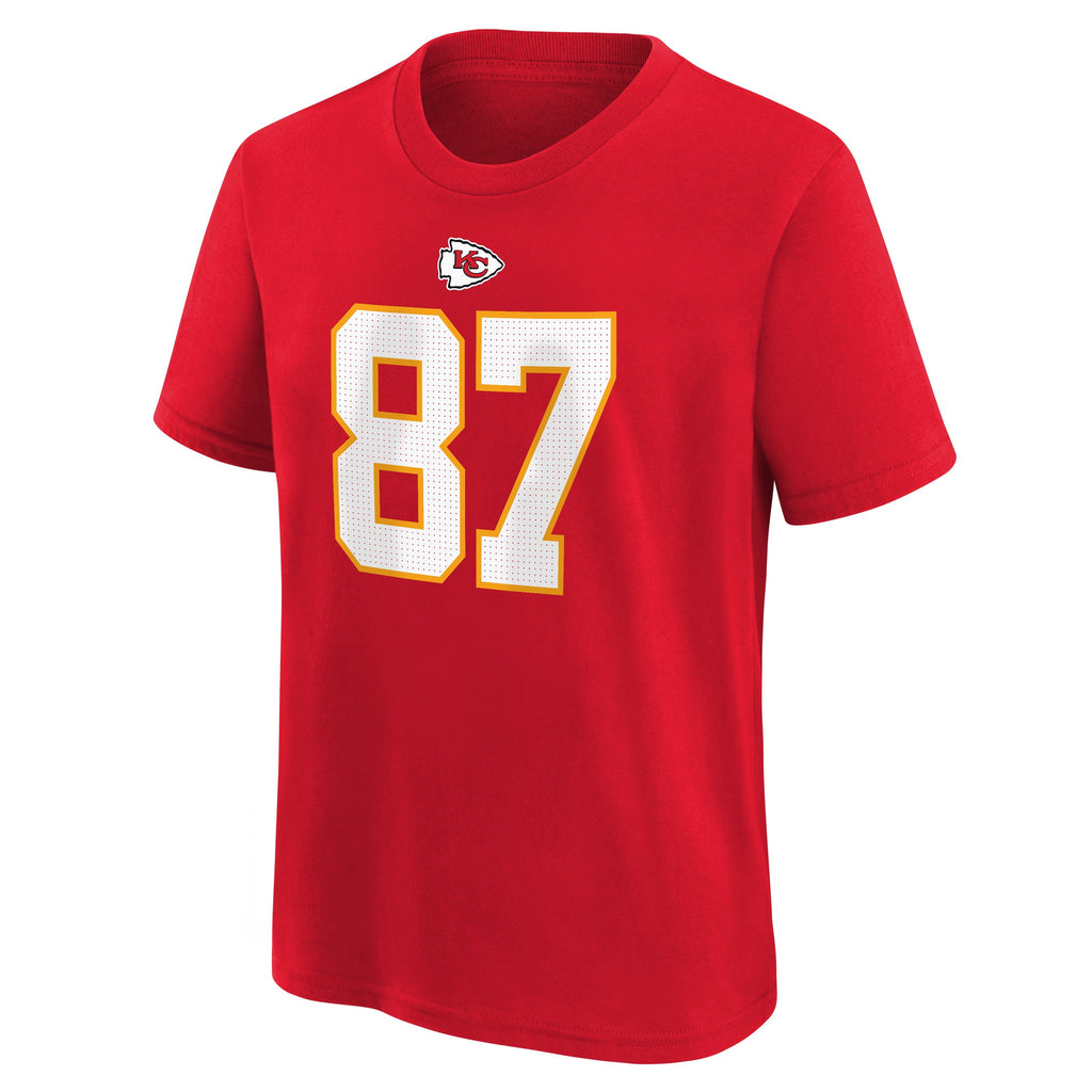 Youth Kansas City Chiefs Travis Kelce Nike Red FUSE Name & Number T-Shirt