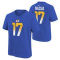 Youth Puka Nacua Los Angeles Rams Rookie #17 Royal Blue Nike FUSE Name and Number Tee