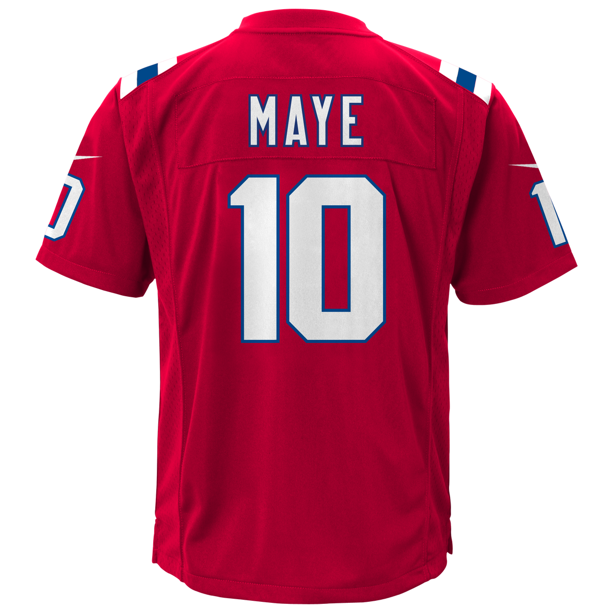 Youth Drake Maye New England Patriots Nike Red Alternate Jersey