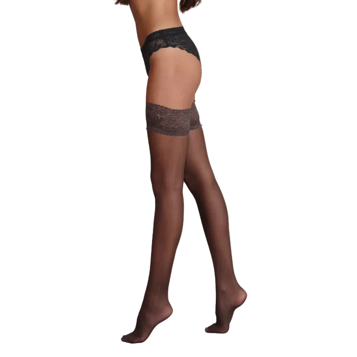Shine 15 Denier Lace Top Hold Up