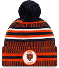 Men's New Era Navy/Orange Chicago Bears 2019 NFL Bear Head Logo Sideline Home Official Historic Logo Sport Knit Hat