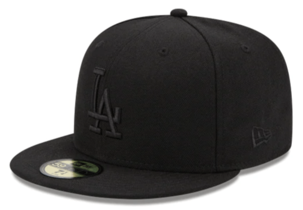 Los Angeles Dodgers Tonal Black On Black 59Fifty Fitted Hat