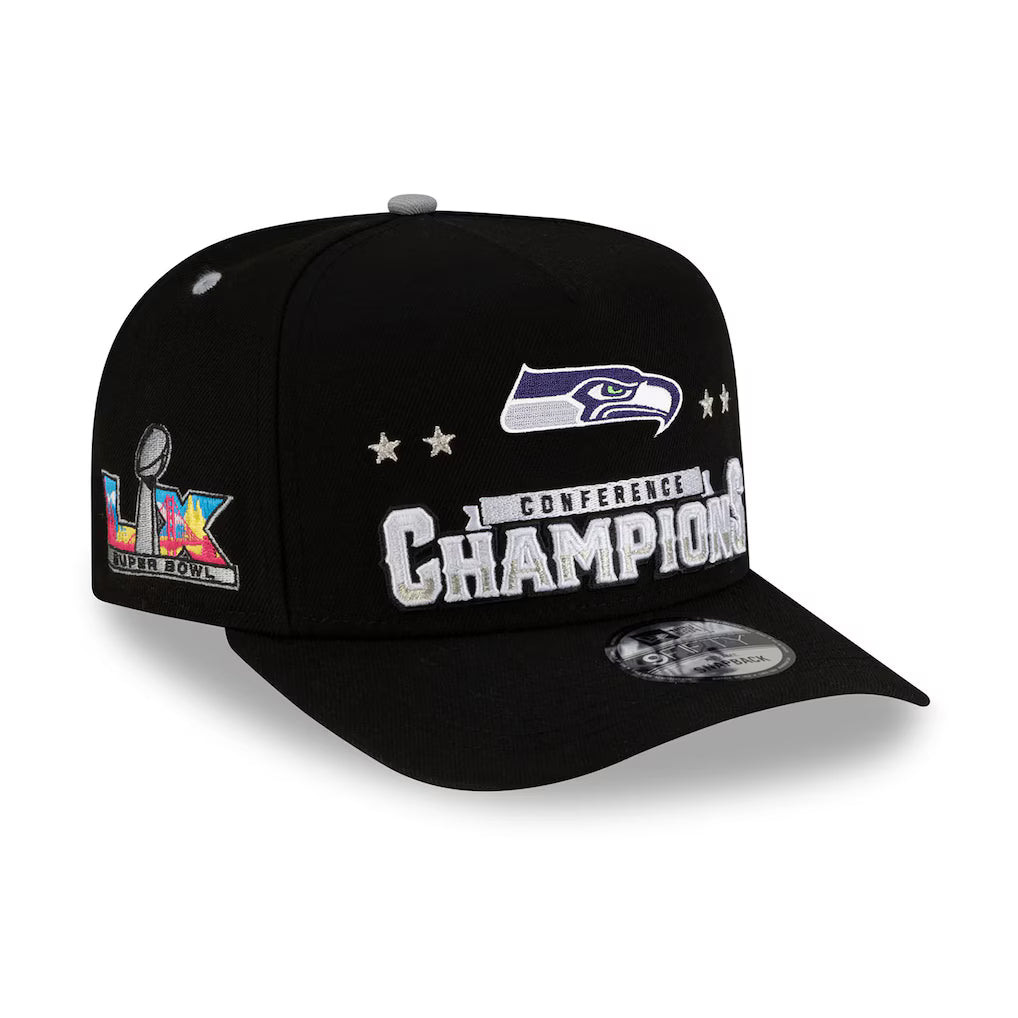 Men's Seattle Seahawks New Era Charcoal Super Bowl LX 9FORTY A-Frame Trucker Adjustable Hat