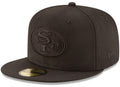 Men's San Francisco 49ers New Era Black On Black 59FIFTY Fitted Hat
