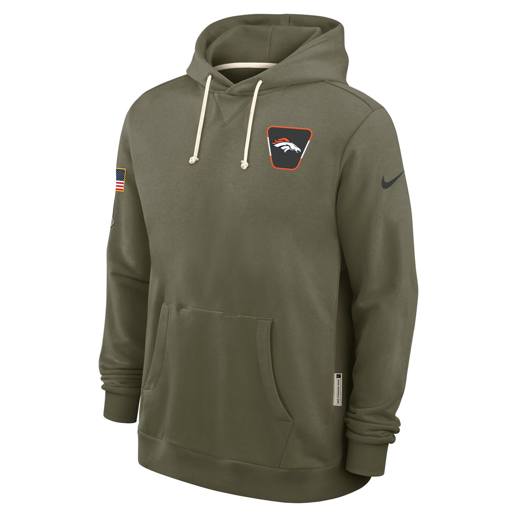 Men's Denver Broncos Nike Olive Green 2025 Salute To Service Club Pullover Hoodie