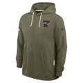 Men's New England Patriots Nike Olive Green 2025 Salute To Service Club Pullover Hoodie