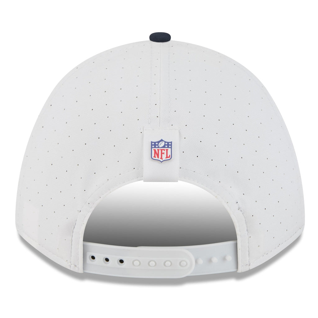 Men's Chicago Bears New Era White/Navy 2025 NFL Training Camp 9FORTY M-Crown Adjustable A-Frame Hat