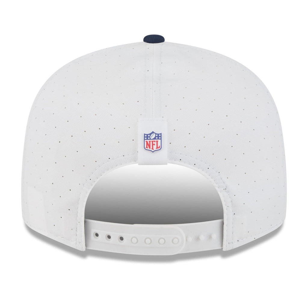 Men's Chicago Bears New Era White/Navy 2025 NFL Training Camp Split Panel 9FIFTY Snapback Hat